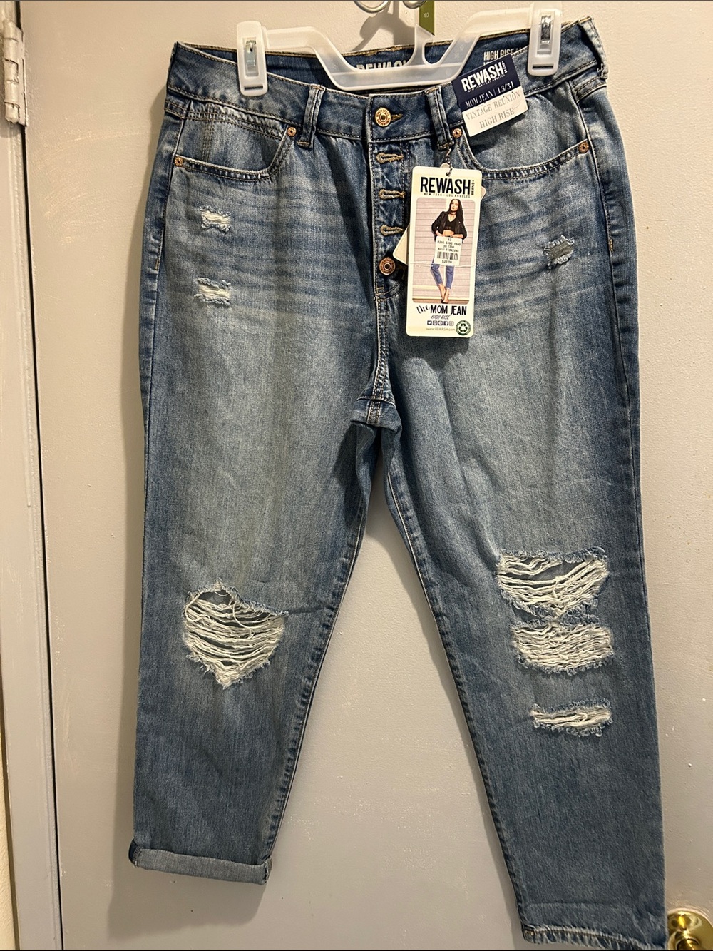 Rewash Light Blue Distressed Boyfriend Jeans